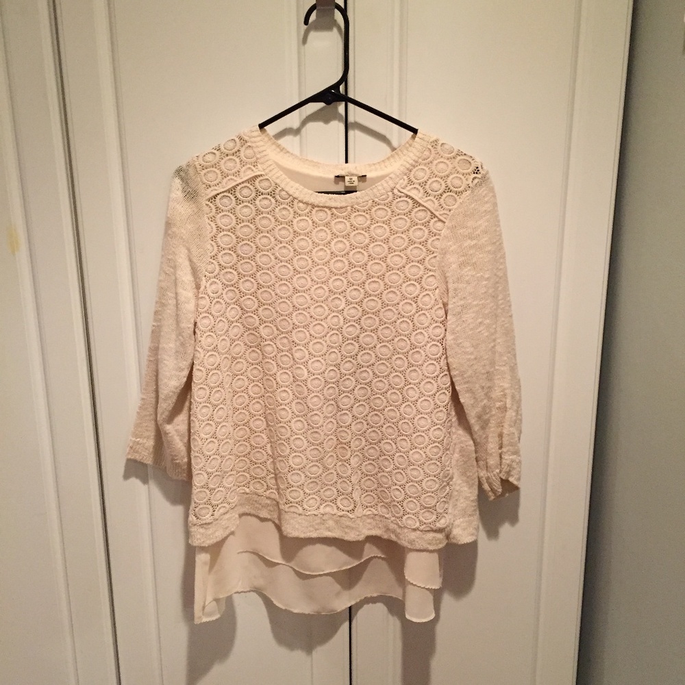 Lucky Brand lace layered top, see pic of the back!